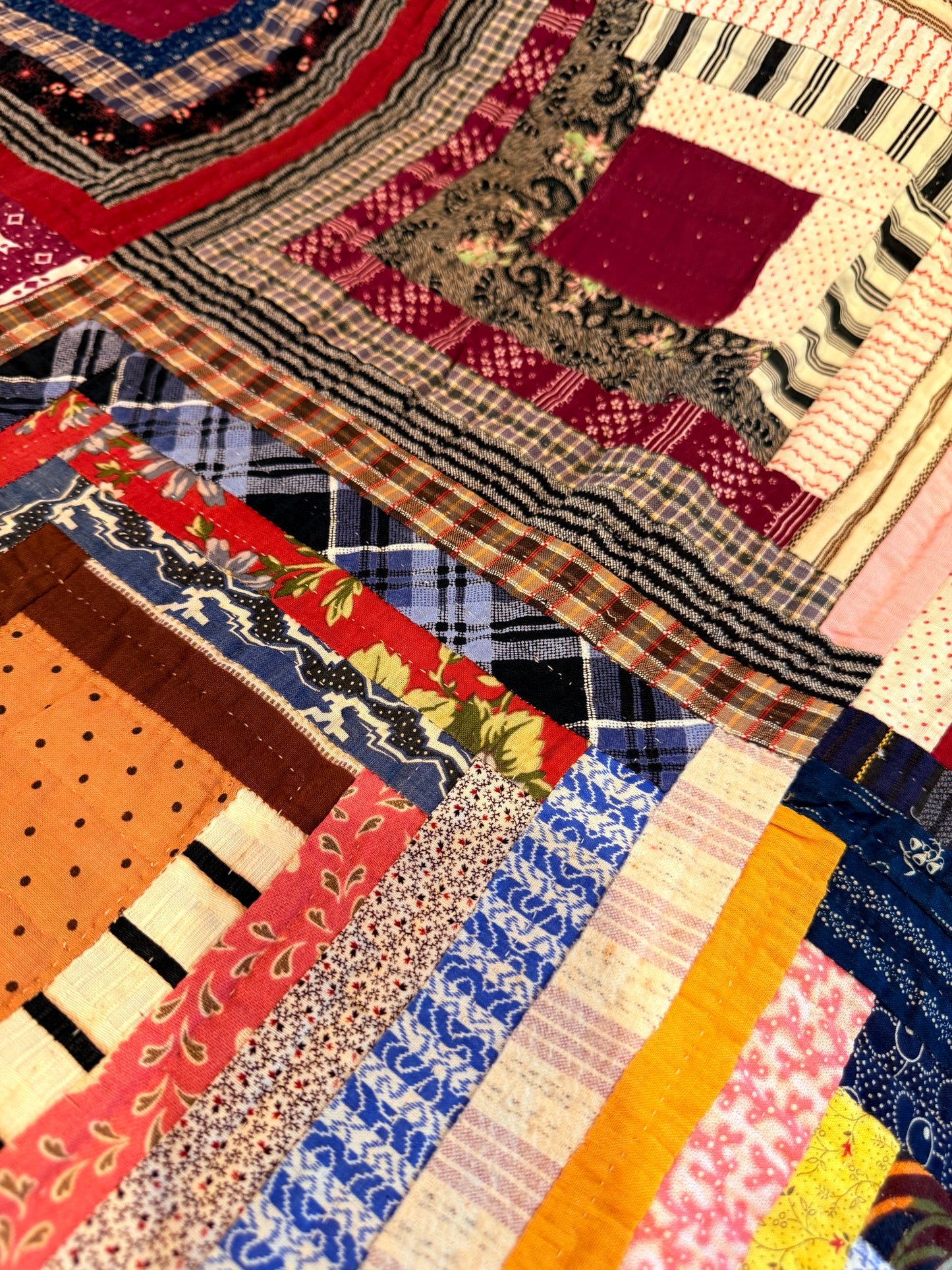 Log Cabin Sunshine and Shadows Quilt