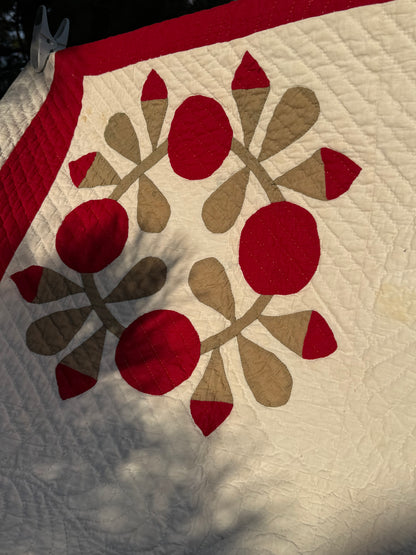 Love Apple Wreath Appliqué Quilt