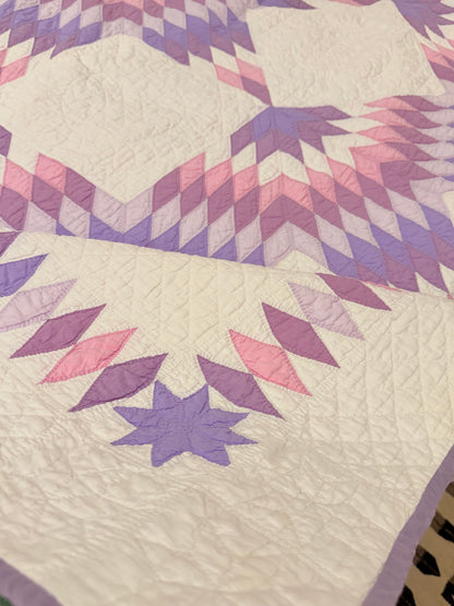 Broken Star Quilt with Border Of Diamonds