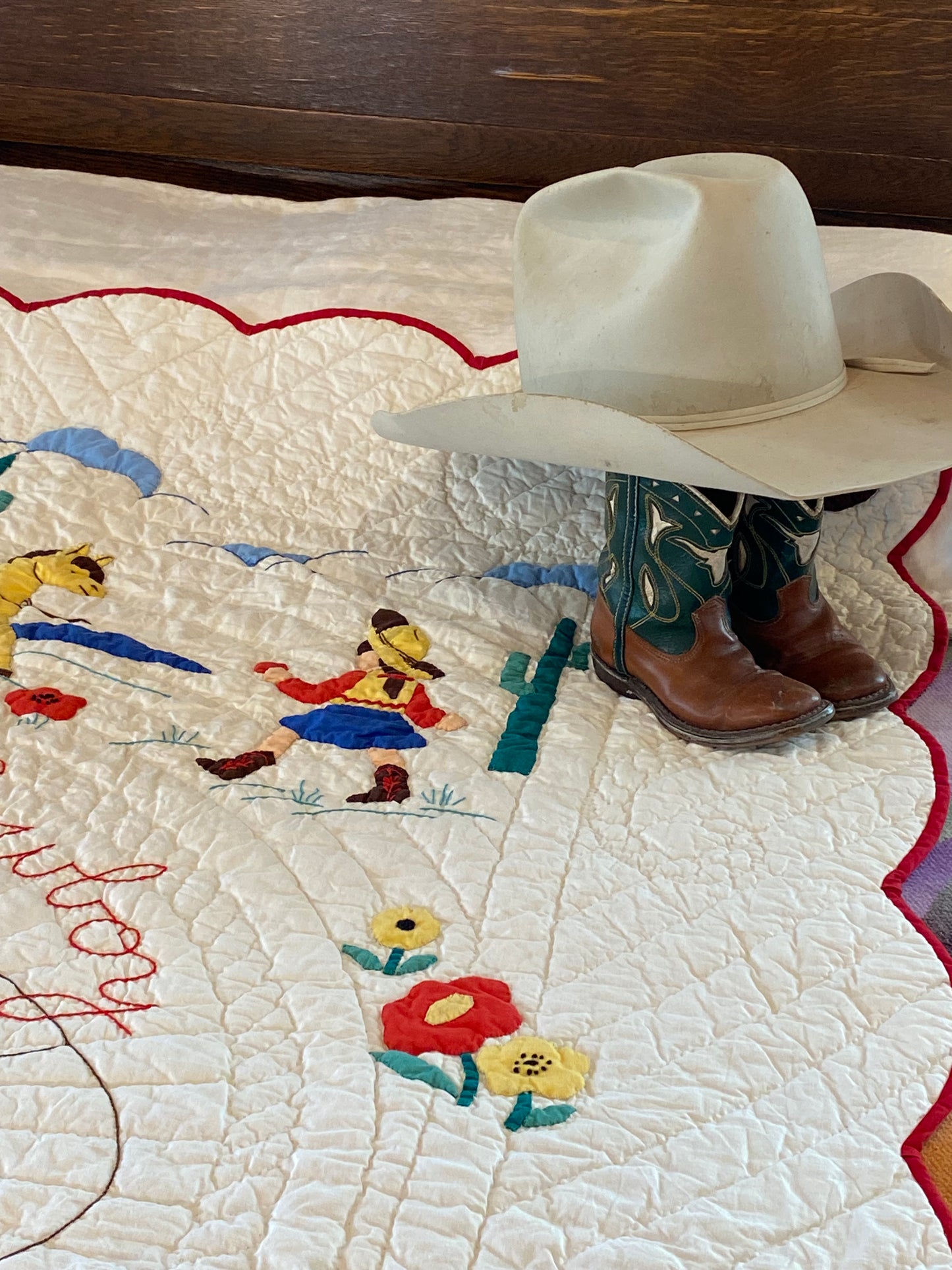 Ride em Cowboy Western  Vintage Quilt