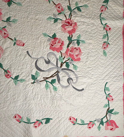 Dated American Beauty Bouquet Applique  Quilt