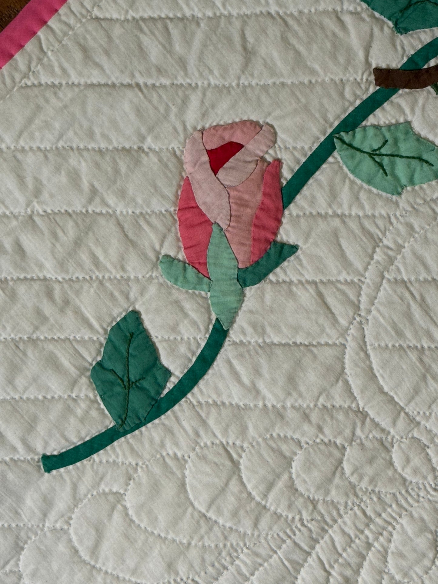 Dated American Beauty Bouquet Applique  Quilt
