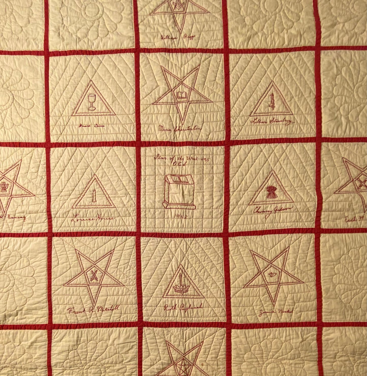 Dated / Signed Order of the Eastern Star Quilt