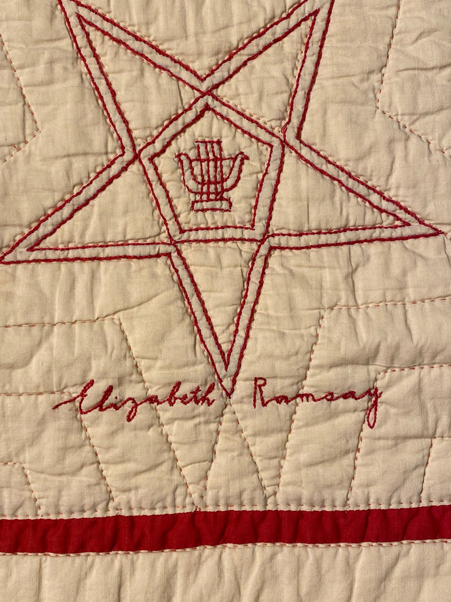 Dated / Signed Order of the Eastern Star Quilt