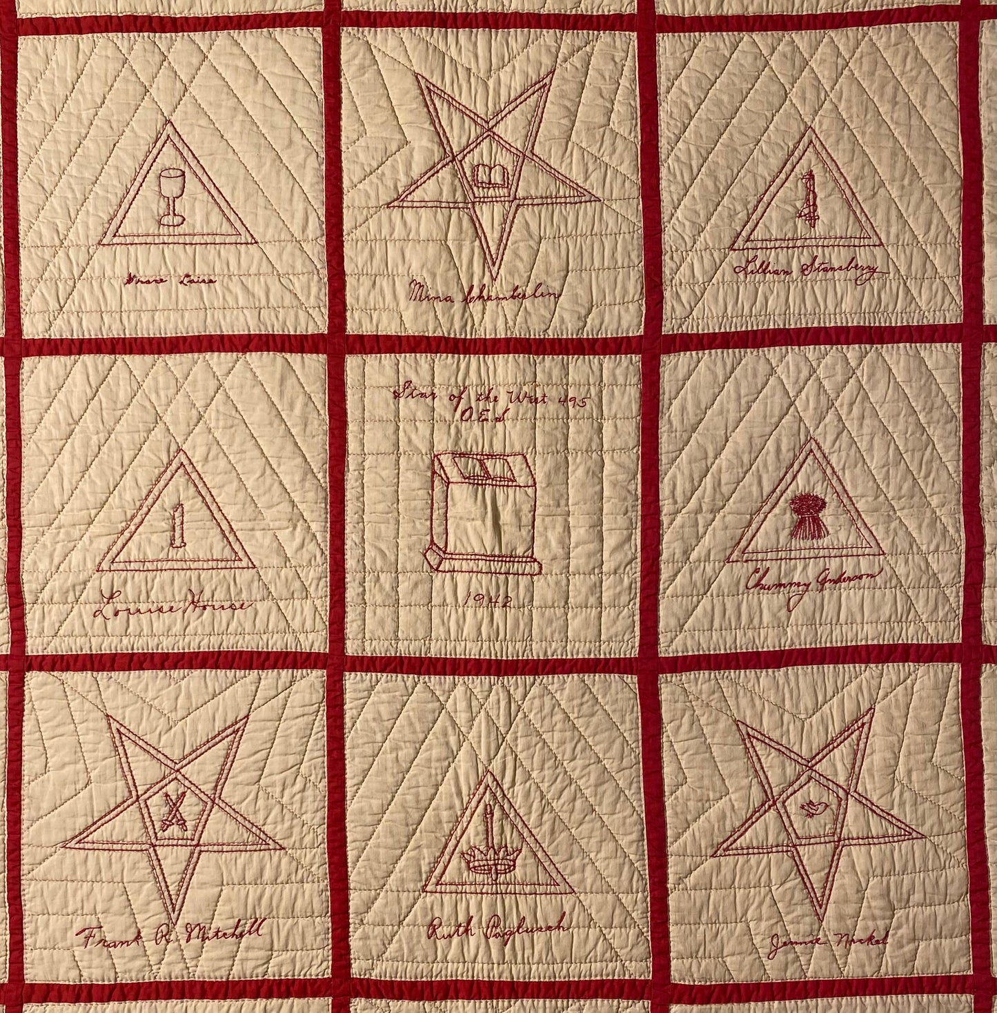 Dated / Signed Order of the Eastern Star Quilt