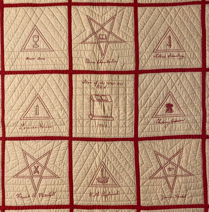 Dated / Signed Order of the Eastern Star Quilt