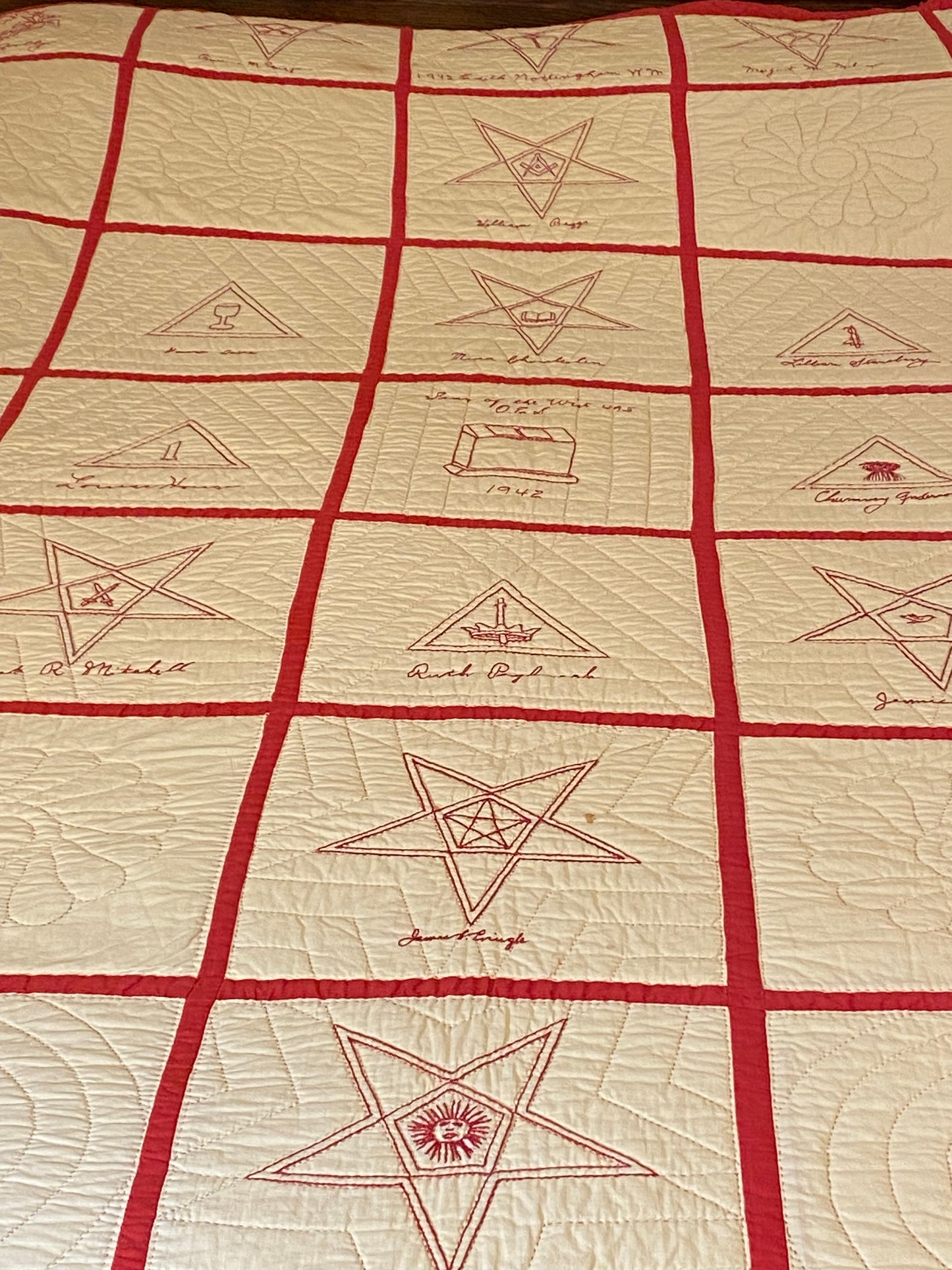 Dated / Signed Order of the Eastern Star Quilt