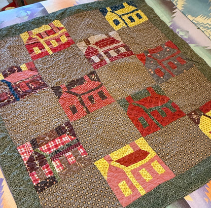 Americana  Folk Art Schoolhouse Crib Quilt