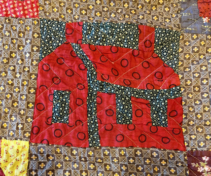 Americana  Folk Art Schoolhouse Crib Quilt