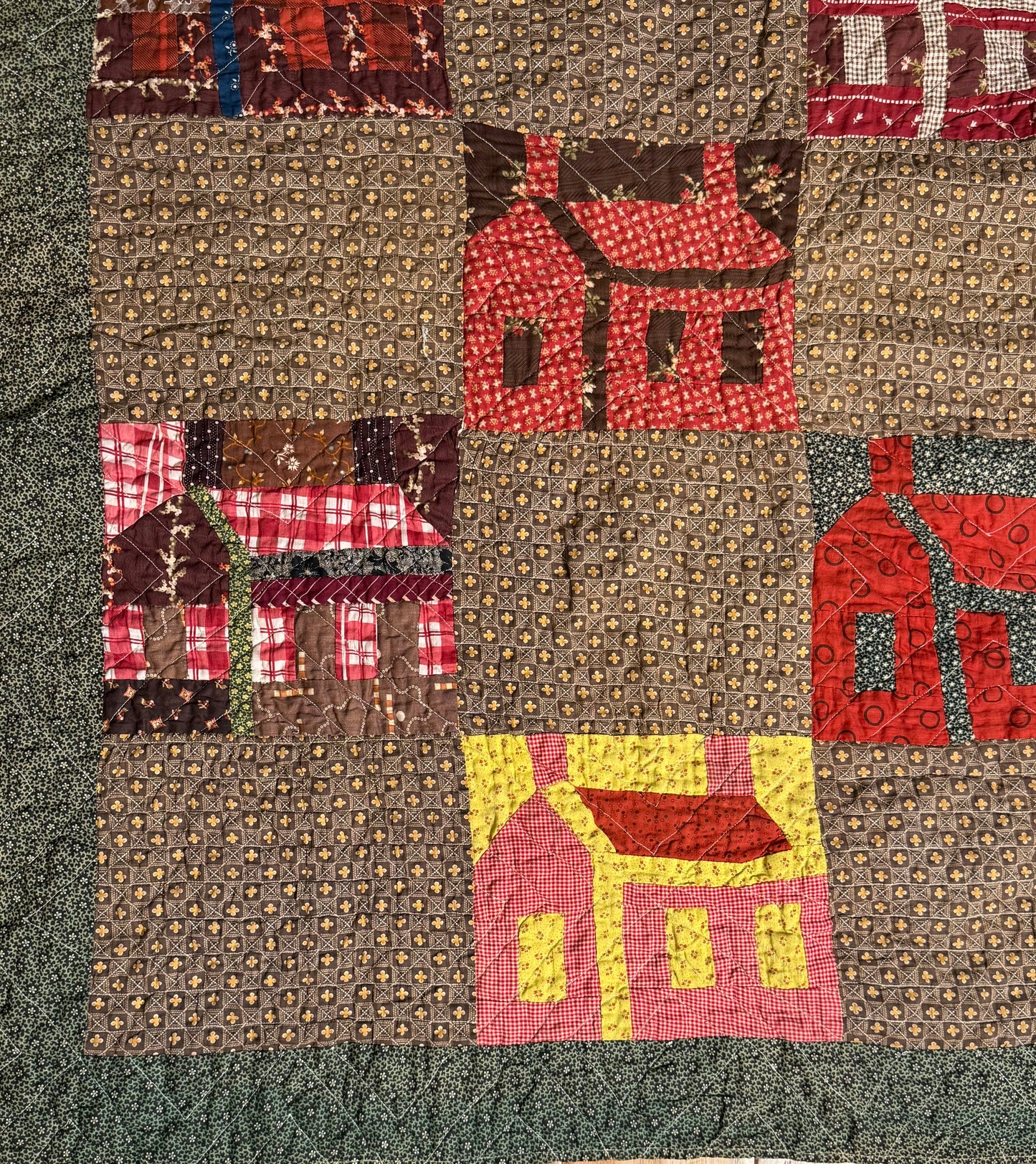 Americana  Folk Art Schoolhouse Crib Quilt