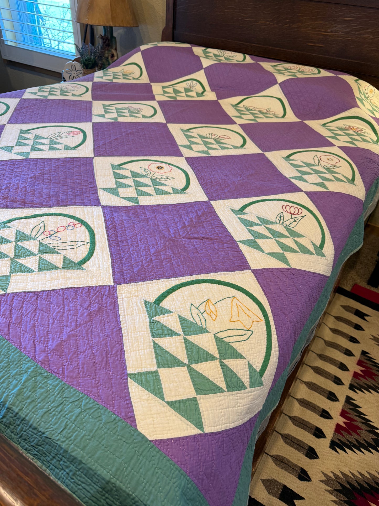 Basket Of Flowers Sampler Quilt