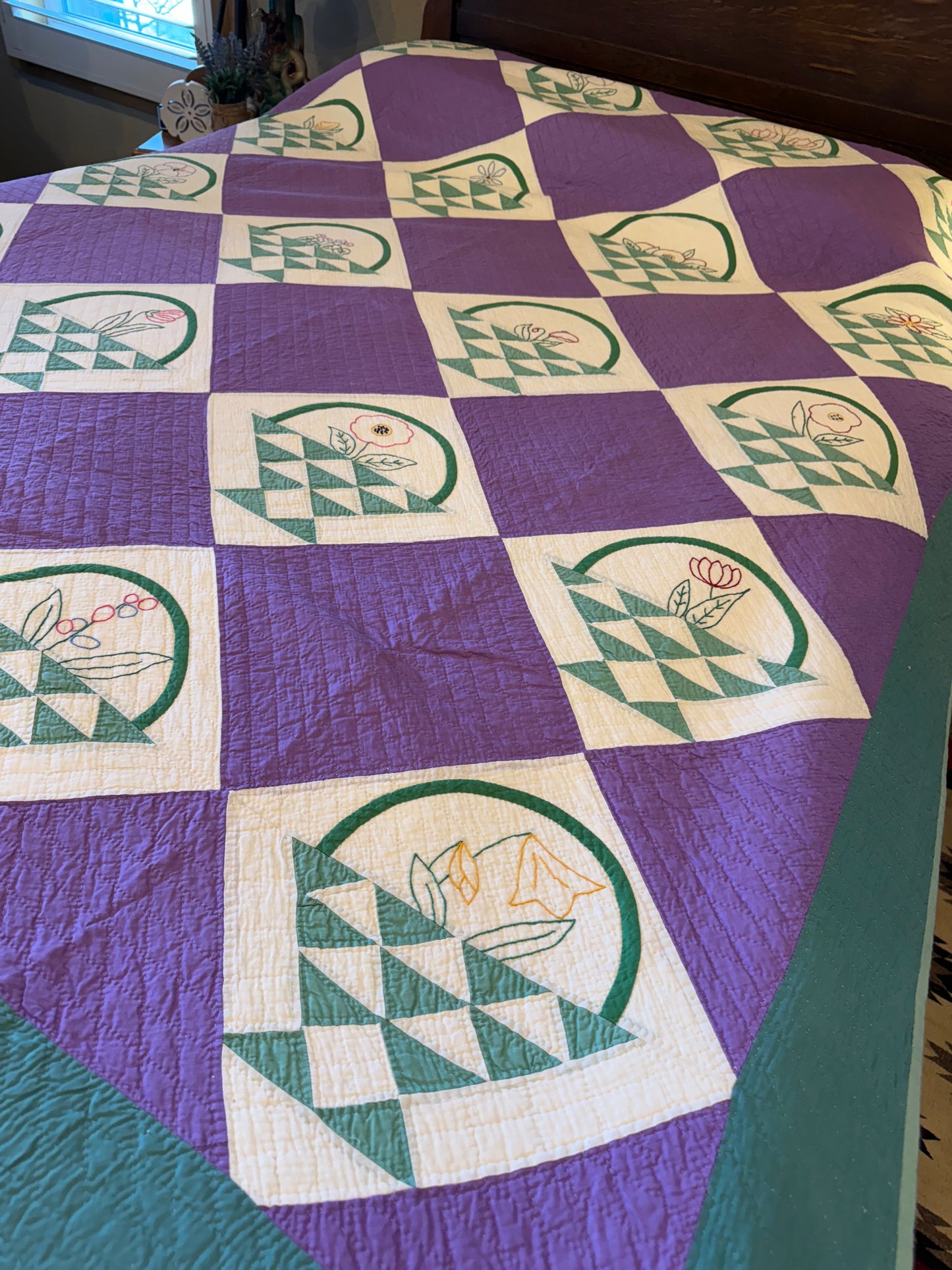Basket Of Flowers Sampler Quilt