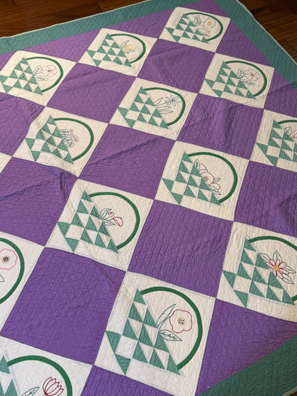 Basket Of Flowers Sampler Quilt