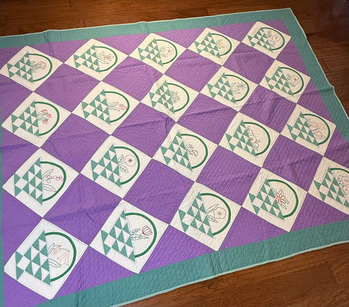 Basket Of Flowers Sampler Quilt
