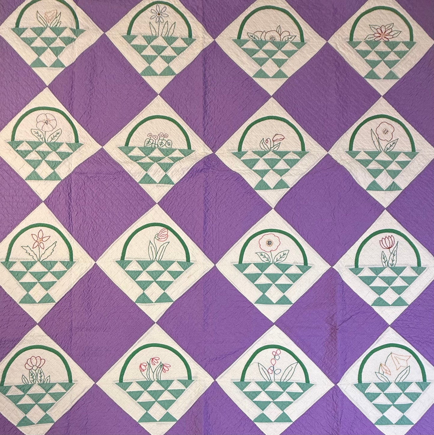 Basket Of Flowers Sampler Quilt