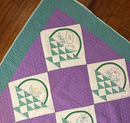 Basket Of Flowers Sampler Quilt