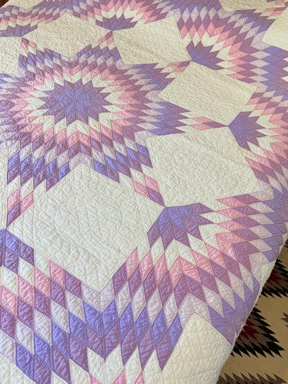 Broken Star Quilt with Border Of Diamonds