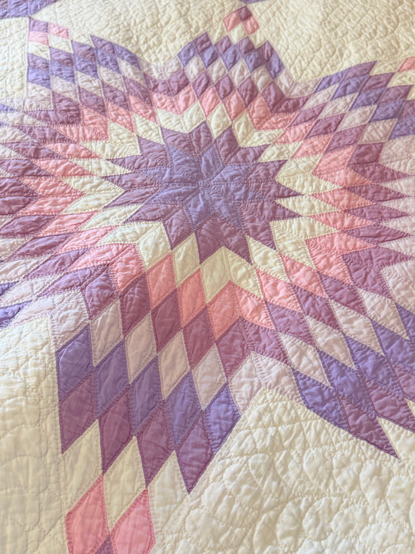 Broken Star Quilt with Border Of Diamonds
