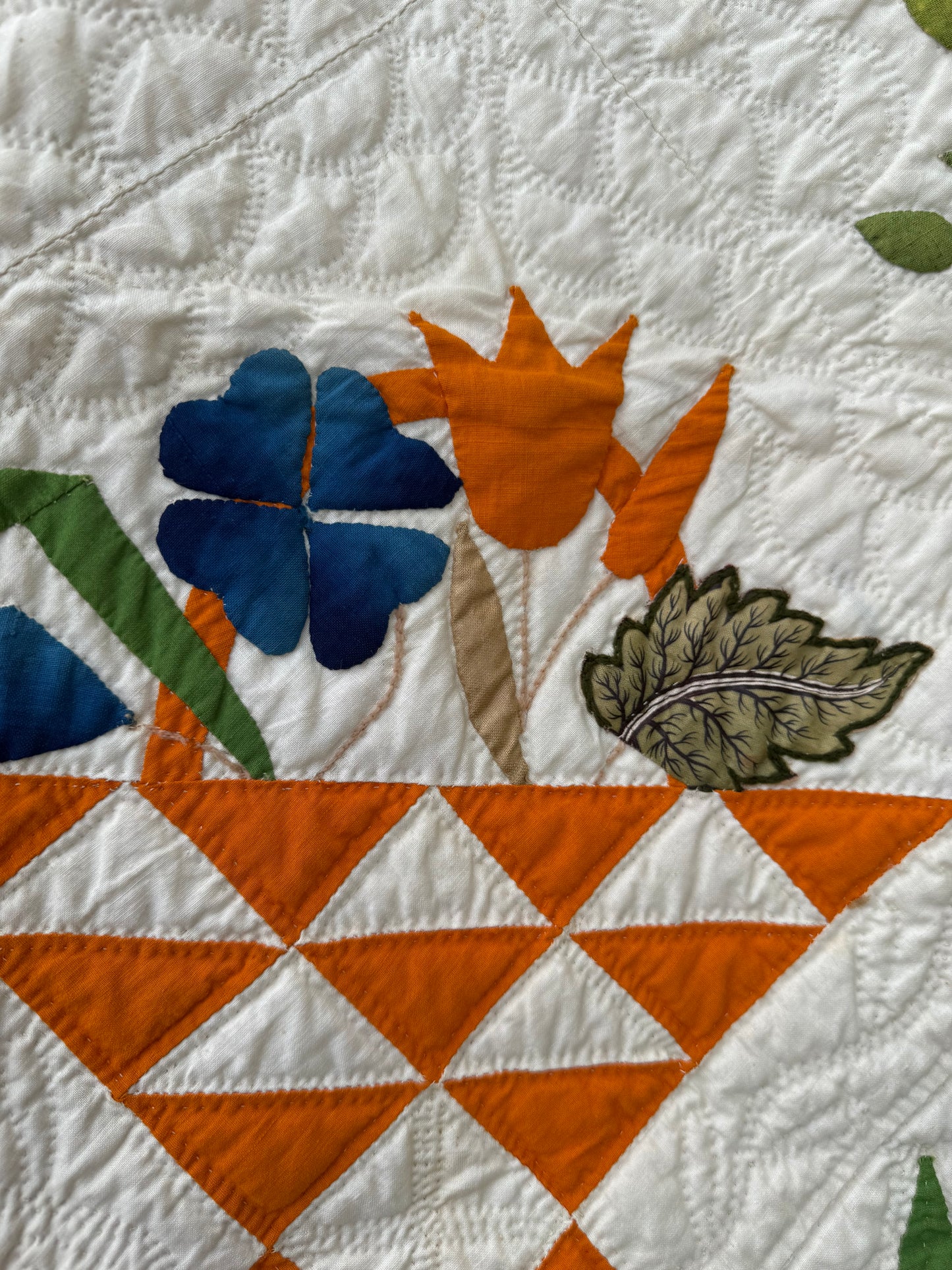 Early Basket of Chintz Flowers Quilt