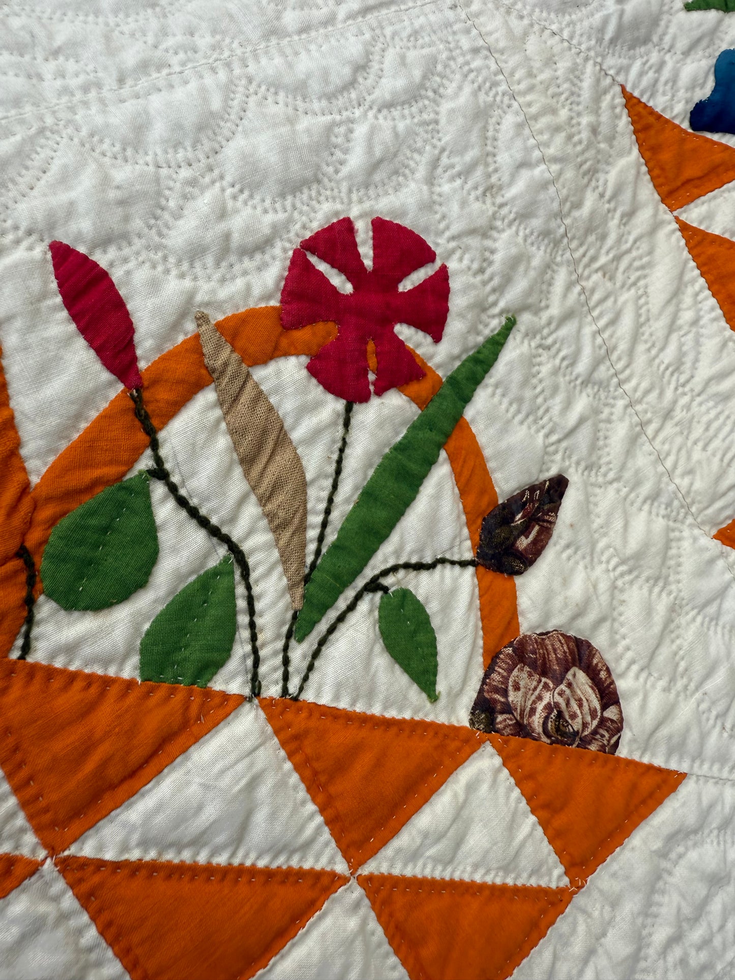 Early Basket of Chintz Flowers Quilt
