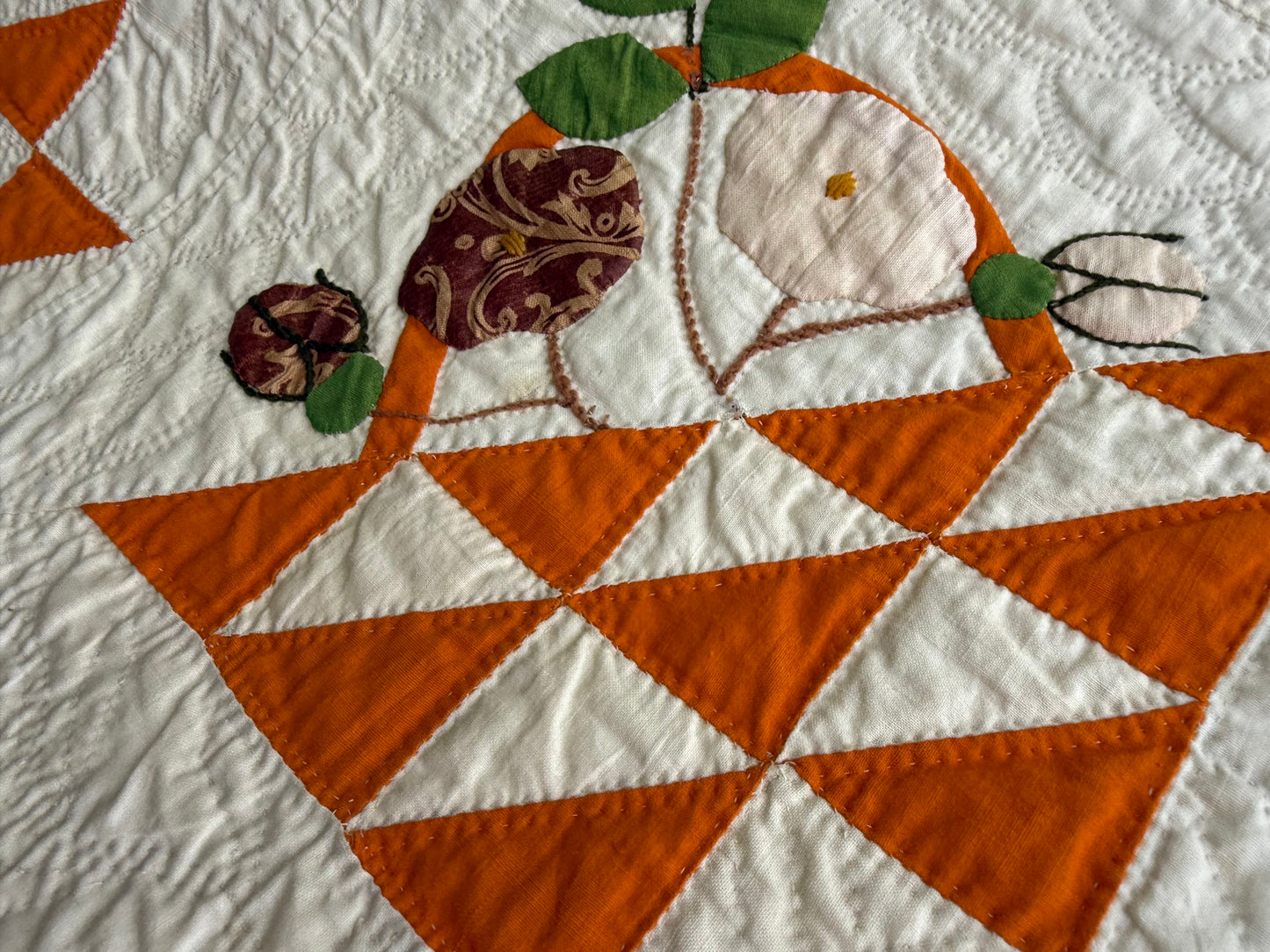 Early Basket of Chintz Flowers Quilt
