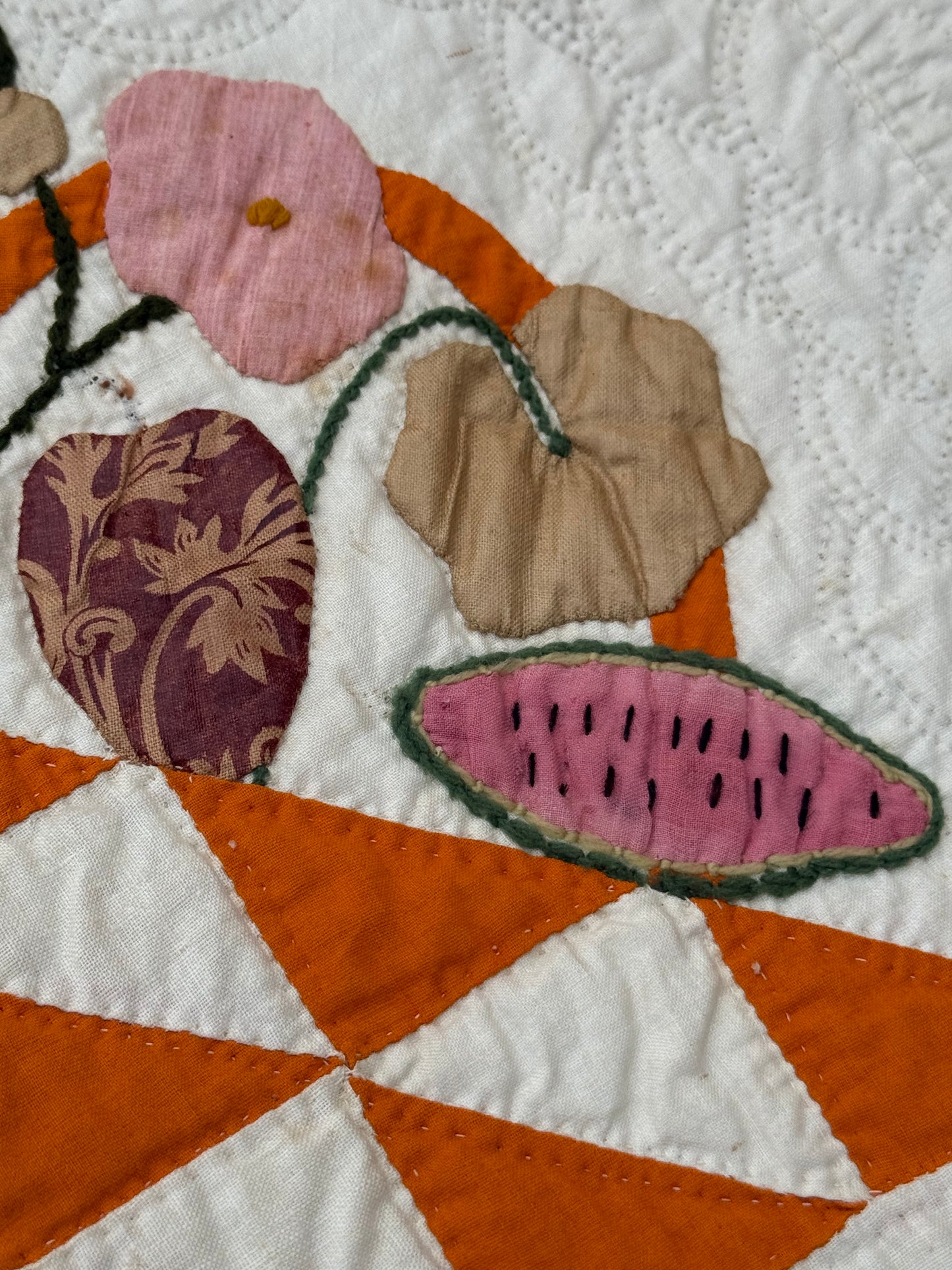 Early Basket of Chintz Flowers Quilt