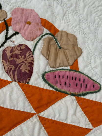 Early Basket of Chintz Flowers Quilt