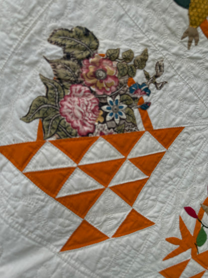 Early Basket of Chintz Flowers Quilt