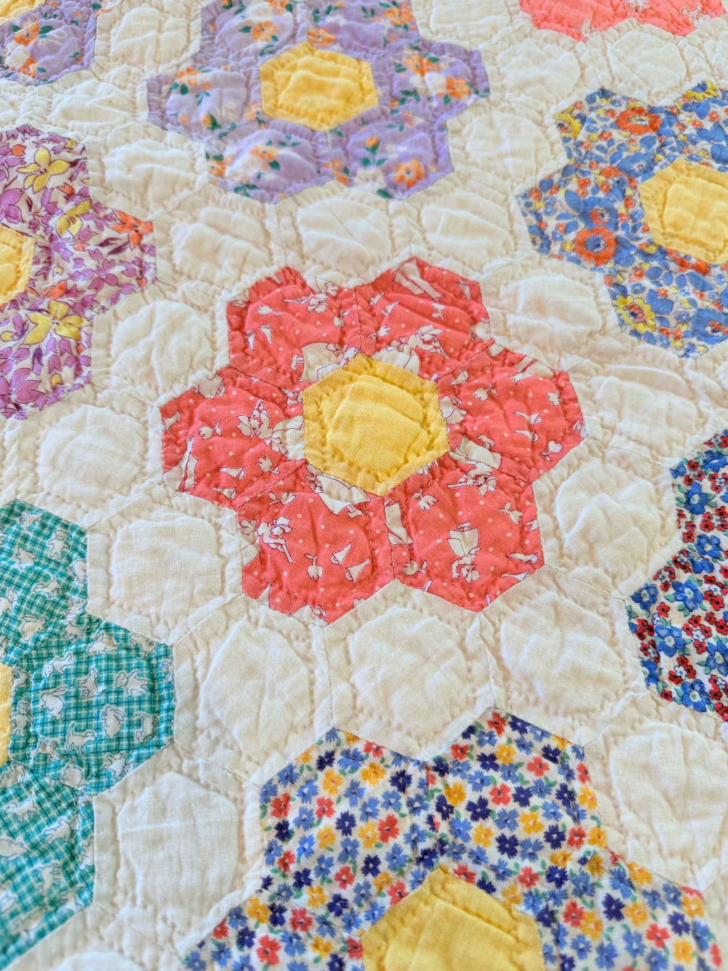 Smaller Quilt -A Crib or Lap Size Flower Garden Quilt