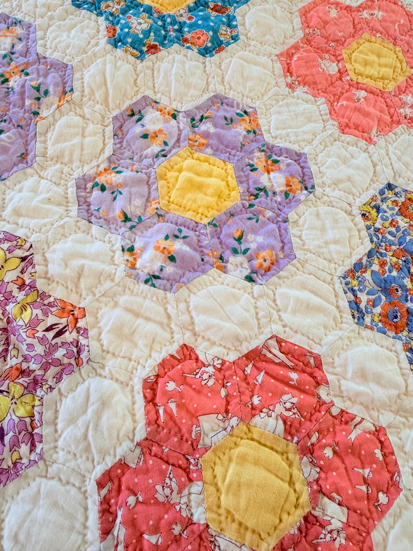 Smaller Quilt -A Crib or Lap Size Flower Garden Quilt