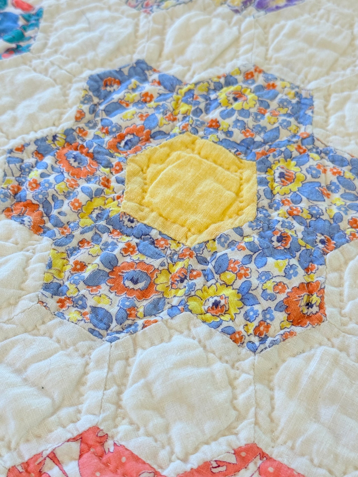 Smaller Quilt -A Crib or Lap Size Flower Garden Quilt