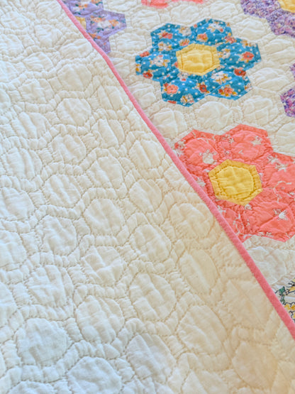 Smaller Quilt -A Crib or Lap Size Flower Garden Quilt