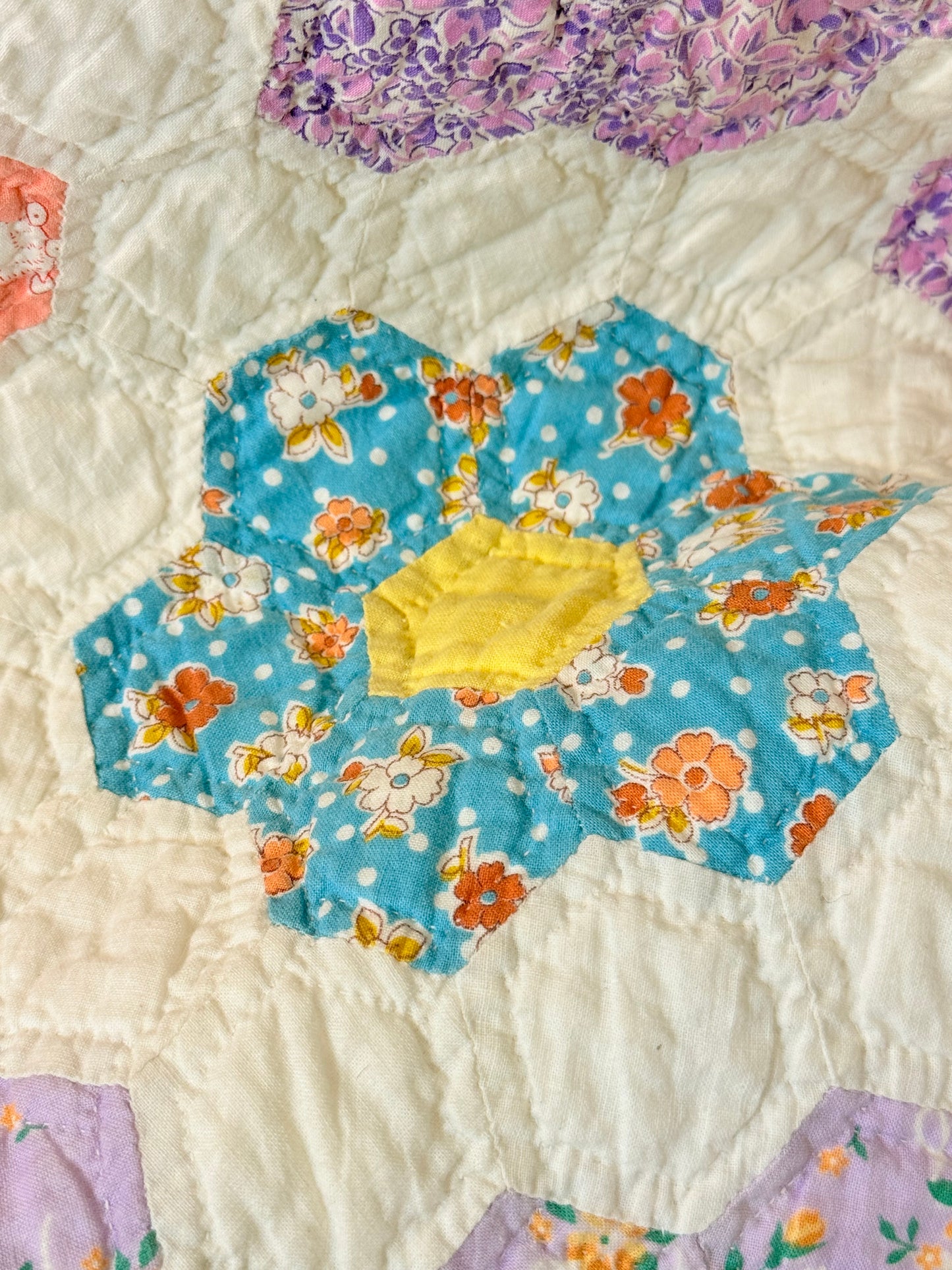 Smaller Quilt -A Crib or Lap Size Flower Garden Quilt
