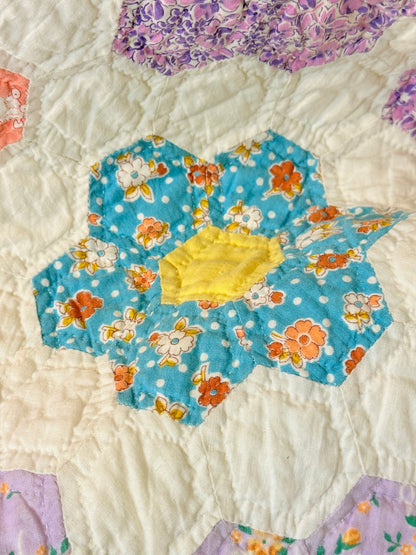 Smaller Quilt -A Crib or Lap Size Flower Garden Quilt