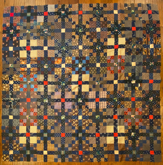 4 Patch Patchwork Variation Quilt Top - Rich and earthy