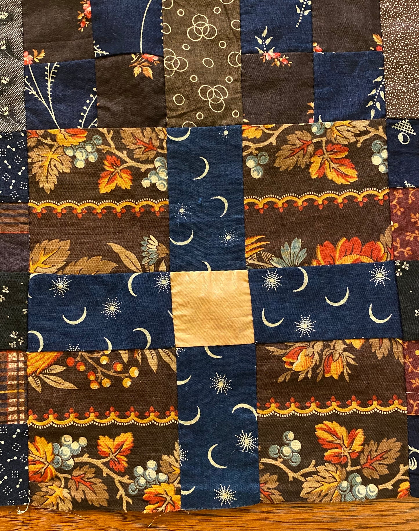 4 Patch Patchwork Variation Quilt Top - Rich and earthy