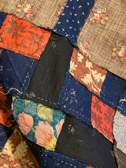 4 Patch Patchwork Variation Quilt Top - Rich and earthy