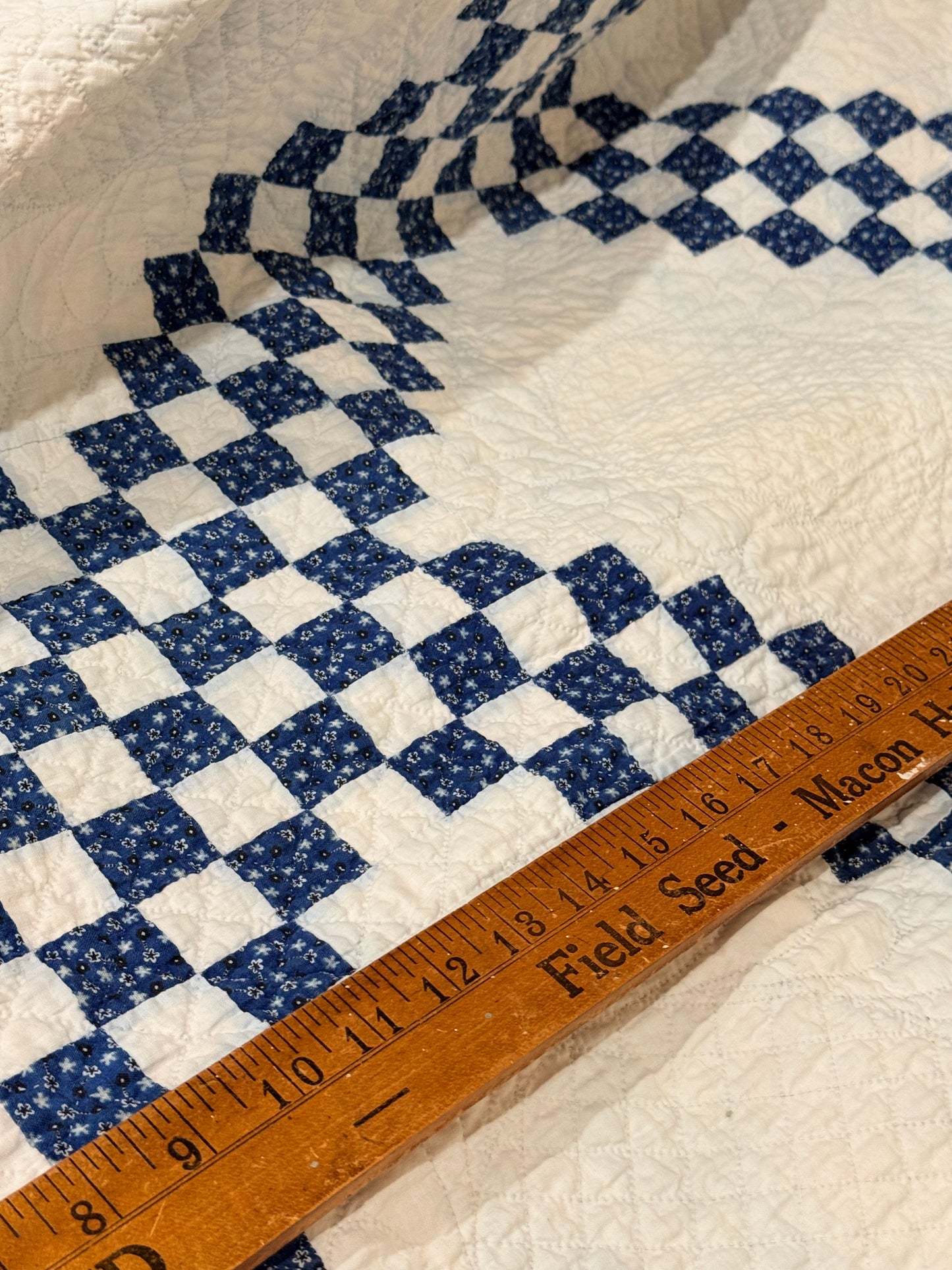 Indigo Triple Irish Chain Quilt