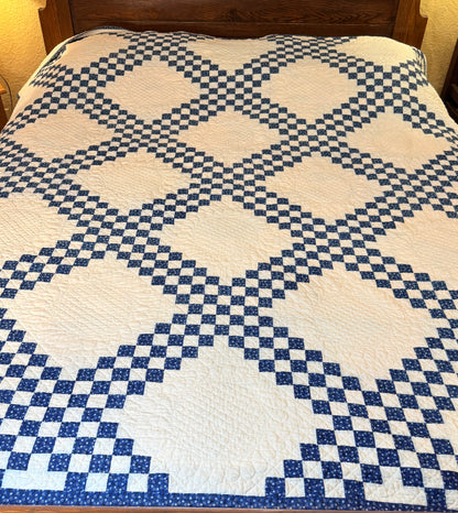 Indigo Triple Irish Chain Quilt