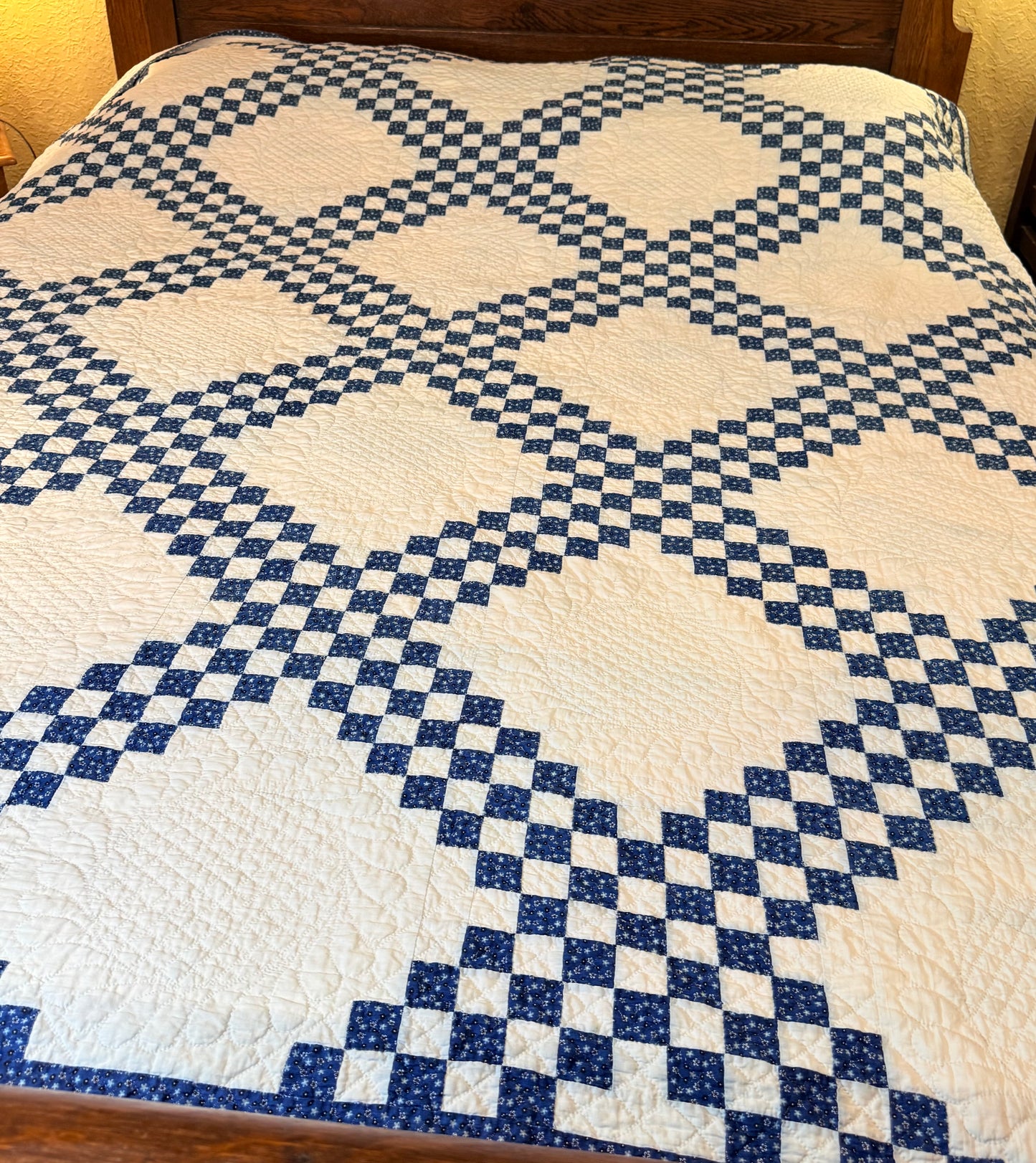 Indigo Triple Irish Chain Quilt