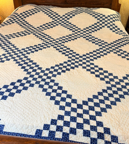 Indigo Triple Irish Chain Quilt
