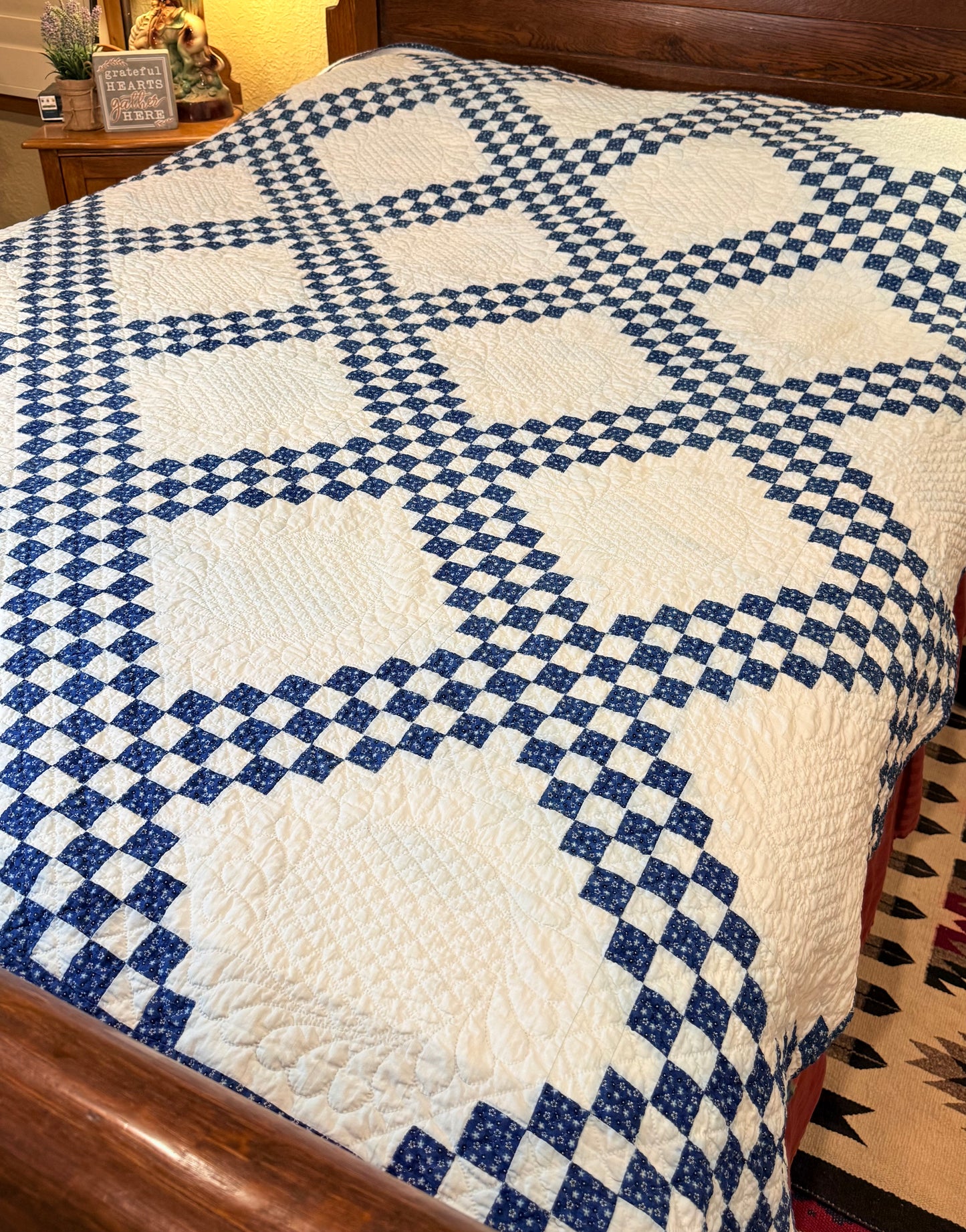 Indigo Triple Irish Chain Quilt
