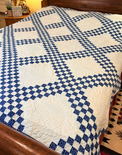 Indigo Triple Irish Chain Quilt