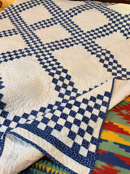 Indigo Triple Irish Chain Quilt