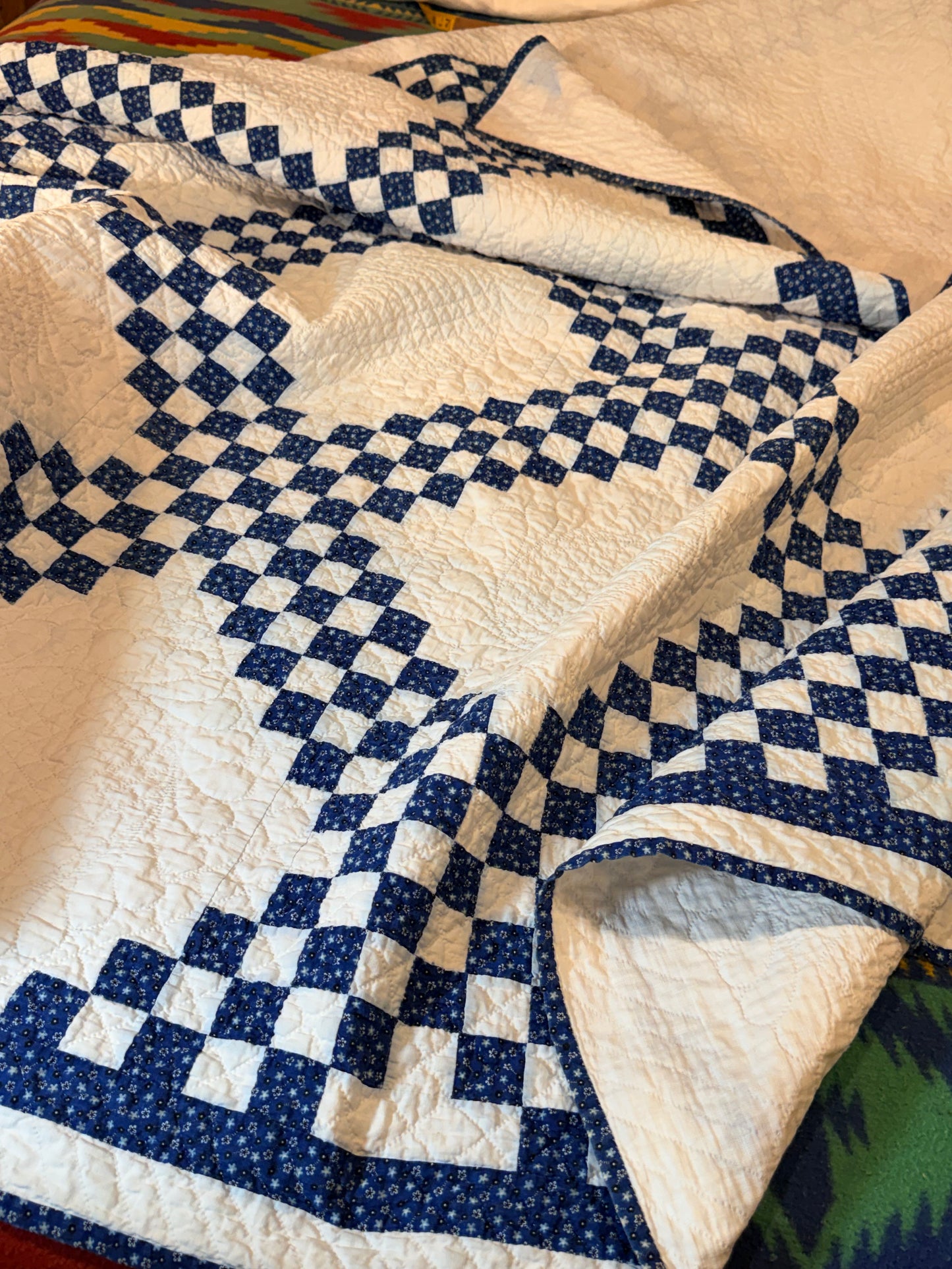 Indigo Triple Irish Chain Quilt