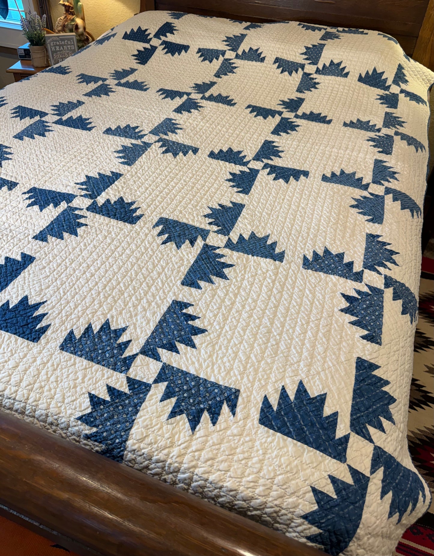Blue and White Kansas Troubles Quilt