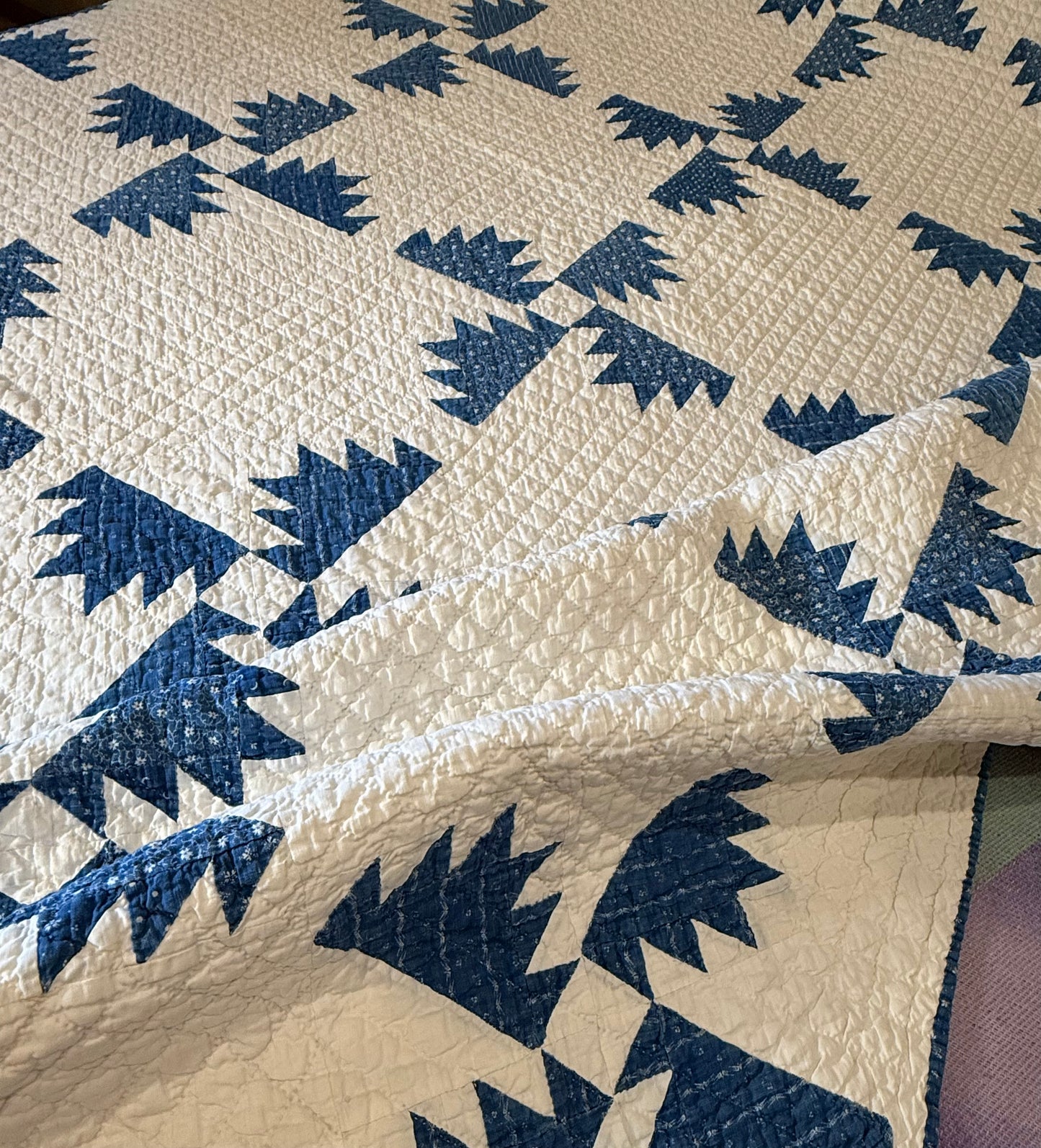 Blue and White Kansas Troubles Quilt