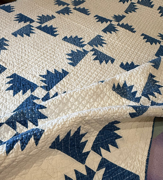Blue and White Kansas Troubles Quilt