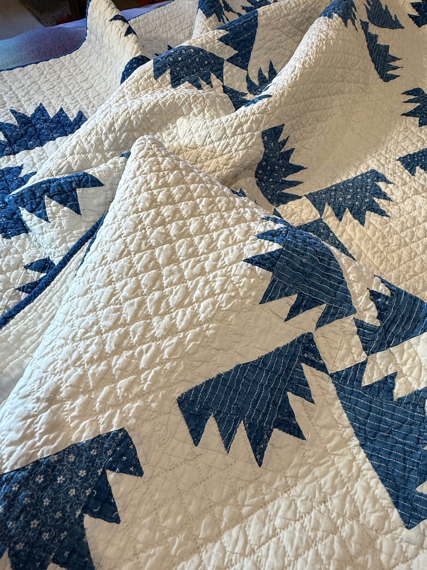 Blue and White Kansas Troubles Quilt