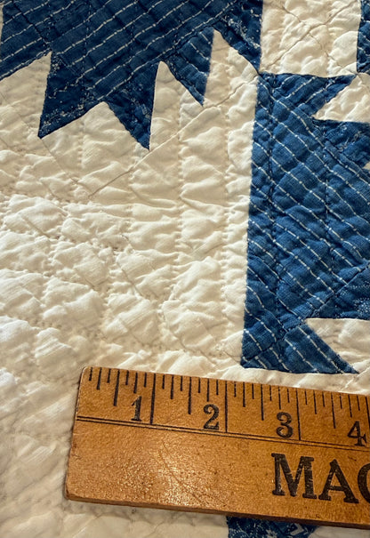 Blue and White Kansas Troubles Quilt